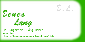 denes lang business card