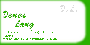 denes lang business card